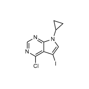 4-氯-7-环丙基-5-碘-7H-吡咯并[2,3-d]嘧啶结构式