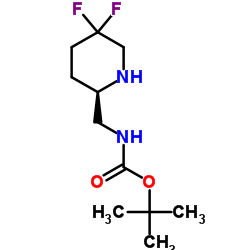 (R)-叔丁基((5,5-二氟哌啶-2-基)甲基)氨基甲酸酯结构式