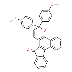 3,3-双(4-甲氧基苯基)苯并[H]茚[2,1-F]苯并哌喃-13(3H)-酮结构式