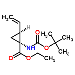 (1R,2S)-1-[[(tert-Butoxy)carbonyl]amino]-2-ethenyl-cyclopropanecarboxylic acid ethyl ester structure