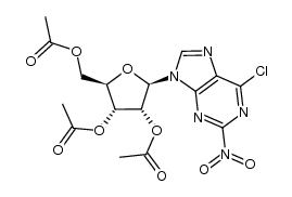 6-Chloro-2-nitro-9-(2,3,5-tri-O-acetyl-β-D-ribofuranosyl)-9H-purine Structure