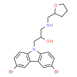 1-(3,6-dibromo-9H-carbazol-9-yl)-3-(((tetrahydrofuran-2-yl)methyl)amino)propan-2-ol结构式