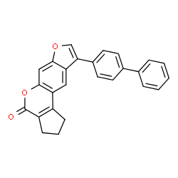 9-([1,1'-biphenyl]-4-yl)-2,3-dihydrocyclopenta[c]furo[3,2-g]chromen-4(1H)-one结构式