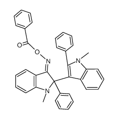 1,1'-dimethyl-2,2'-diphenyl-1,2-dihydro-1'H-[2,3']biindolyl-3-one O-benzoyl-oxime结构式