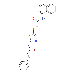 N-(5-{[2-(1-Naphthylamino)-2-oxoethyl]sulfanyl}-1,3,4-thiadiazol-2-yl)-3-phenylpropanamide结构式