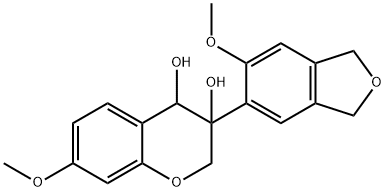 3-(1,3-Dihydro-6-methoxyisobenzofuran-5-yl)-3,4-dihydro-7-methoxy-2H-1-benzopyran-3,4-diol结构式