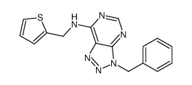 3H-1,2,3-Triazolo[4,5-d]pyrimidin-7-amine, 3-(phenylmethyl)-N-(2-thienylmethyl)- (9CI)结构式