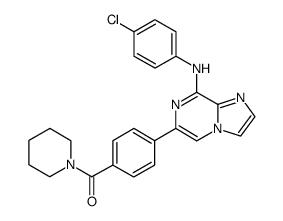 {4-[8-(4-chloro-phenylamino)-imidazo[1,2-a]pyrazin-6-yl]-phenyl}-piperidin-1-yl-methanone Structure