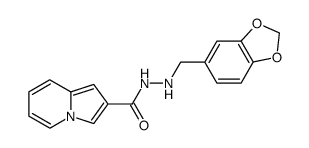 Indolizine-2-carboxylic acid N'-benzo[1,3]dioxol-5-ylmethyl-hydrazide结构式