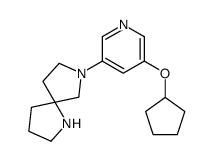 7-(5-cyclopentyloxypyridin-3-yl)-1,7-diazaspiro[4.4]nonane结构式