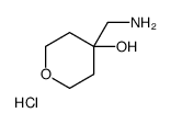 4-(氨基甲基)四氢-2H-吡喃-4-醇盐酸盐结构式