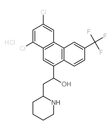 1-[1,3-dichloro-6-(trifluoromethyl)phenanthren-9-yl]-2-(2-piperidyl)ethanol structure