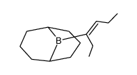 9-(cis-1-ethyl-1-butenyl)-9-borabicyclo{3.3.1}nonane Structure