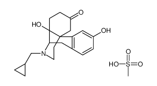 Morphinan-6-one, 17-(cyclopropylmethyl)-3,14-dihydroxy-, methanesulfon ate, L- structure