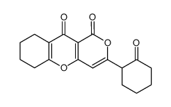 6,7,8,9-tetrhydro-3-(2-oxocyclohexyl)-1H,10H-pyrano(4,3-b)-chromone-1,10-dione结构式