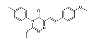 6-(4-methoxystyryl)-3-(methylthio)-4-(p-tolyl)-1,2,4-triazin-5(4H)-one结构式