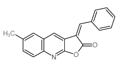 Furo[2,3-b]quinolin-2(3H)-one, 6-methyl-3-(phenylmethylene)- Structure