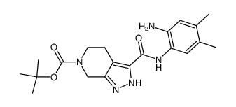 tert-butyl 3-(2-amino-4,5-dimethylphenylcarbamoyl)-2,4,5,7-tetrahydropyrazolo[3,4-c]pyridine-6-carboxylate结构式