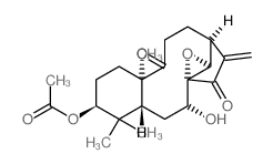 {5H-2,11a-Ethanobenzo[5,6]cyclodec[1,} 2-b]oxirene-5,12-dione, 8-(acetyloxy)dodecahydro-11-hydroxy-5a,9, 9-trimethyl-13-methylene-, {[1aR-(1aR*,2S*,5aR*,8S*,9aR*,11R*,} 11aR*)]-结构式