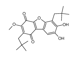 2,6-bis-(2,2-dimethyl-propyl)-7,8-dihydroxy-3-methoxy-dibenzofuran-1,4-dione结构式