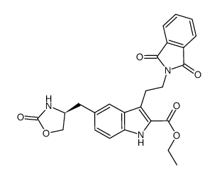 ethyl (S)-3-[2-(1,3-dioxoisoindolin-2-yl)ethyl]-5-[(2-oxooxazolidin-4-yl)methyl]-1H-indole-2-carboxylate Structure