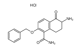 6-Amino-2-benzyloxy-5-oxo-5,6,7,8-tetrahydro-naphthalene-1-carboxylic acid amide; hydrochloride Structure