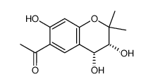 cis-2,2-dimethyl-3,4,7-trihydroxy-6-acetylchroman Structure