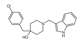 4-[(4-chlorophenyl)methyl]-1-(1H-indol-3-ylmethyl)piperidin-4-ol Structure