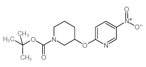 3-(5-Nitro-pyridin-2-yloxy)-piperidine-1-carboxylicacidtert-butylester structure