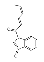 (2E,4E)-1-(3-oxidobenzotriazol-3-ium-1-yl)hexa-2,4-dien-1-one Structure