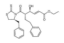 (2E,4S,5S)-5-[(4S)-4-benzyl-2-thioxothiazolidine-3-carbonyl]-4-hydroxy-7-phenylhept-2-enoic acid ethyl ester Structure