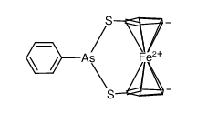 1,3-dithia-2-phenylarsino-[3]ferrocenophane结构式