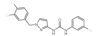 1-(3-氯苯基)-3-(1-(3,4-二氯苄基)-1H-吡唑-3-基)脲图片