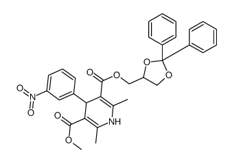 5-O-[(2,2-diphenyl-1,3-dioxolan-4-yl)methyl] 3-O-methyl 2,6-dimethyl-4-(3-nitrophenyl)-1,4-dihydropyridine-3,5-dicarboxylate结构式