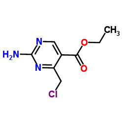 2-Amino-4-chloromethyl-pyrimidine-5-carboxylic acid ethyl ester structure