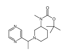 Methyl-[1-(1-pyrazin-2-yl-ethyl)-piperidin-3-yl]-carbamic acid tert-butyl ester结构式