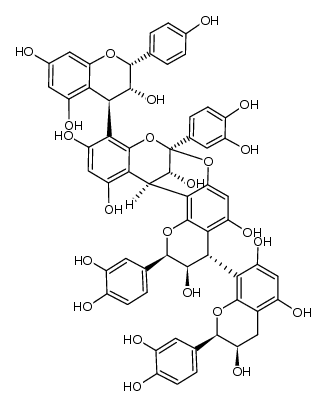 epiafzelechin-(4β->8)-epicatechin-(4β->8,2β->O->7)-epicatechin-(4α->8)-epicatechin结构式