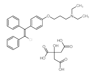 3-[4-(2-chloro-1,2-diphenyl-ethenyl)phenoxy]-N,N-diethyl-propan-1-amine; 2-hydroxypropane-1,2,3-tricarboxylic acid picture