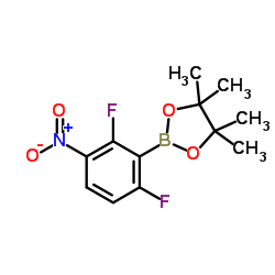 2-(2, 6-Difluoro-3-nitrophenyl)-4, 4, 5, 5-tetramethyl-1, 3, 2-dioxaborolane Structure