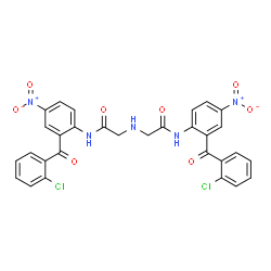 2,2'-AZANEDIYLBIS(N-(2-(2-CHLOROBENZOYL)-4-NITROPHENYL)ACETAMIDE)结构式