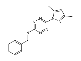 N-benzyl-6-(3,5-dimethyl-1H-pyrazol-1-yl)-1,2,4,5-tetrazin-3-amine结构式