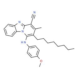 1-[(4-Methoxyphenyl)amino]-3-methyl-2-octylpyrido[1,2-a]benzimidazole-4-carbonitrile structure