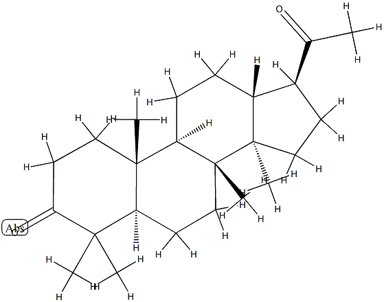 4,4,8,14-Tetramethyl-18-nor-5α-pregnane-3,20-dione结构式