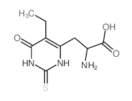 2-amino-3-(5-ethyl-6-oxo-2-sulfanylidene-3H-pyrimidin-4-yl)propanoic acid structure