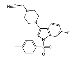 2-[4-[6-fluoro-1-(4-methylphenyl)sulfonylindazol-3-yl]piperazin-1-yl]acetonitrile Structure