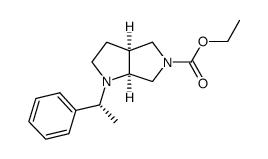 ethyl cis-1-[(1R)-1-phenylethyl]hexahydropyrrolo [3,4-b]pyrrole-5(1H)-carboxylate结构式