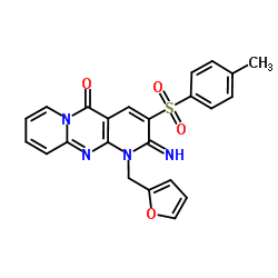 1-(2-Furylmethyl)-2-imino-3-[(4-methylphenyl)sulfonyl]-1,2-dihydro-5H-dipyrido[1,2-a:2',3'-d]pyrimidin-5-one Structure