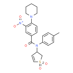 N-(1,1-dioxido-2,3-dihydrothiophen-3-yl)-3-nitro-4-(piperidin-1-yl)-N-(p-tolyl)benzamide结构式