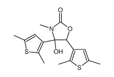 4,5-bis(2,5-dimethylthiophen-3-yl)-4-hydroxy-3-methyloxazolidin-2-one结构式