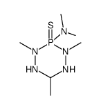 dimethyl-(2,4,6-trimethyl-3-thioxo-3λ5-[1,2,4,5,3]tetrazaphosphinan-3-yl)-amine结构式